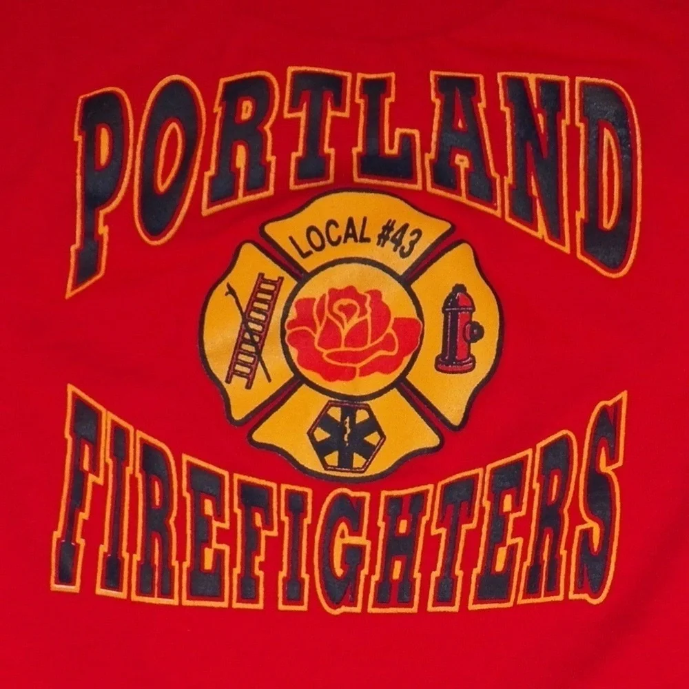 Portland Firefighters Red Shirt Baby Size 12 Months Halloween Local #43 Oregon